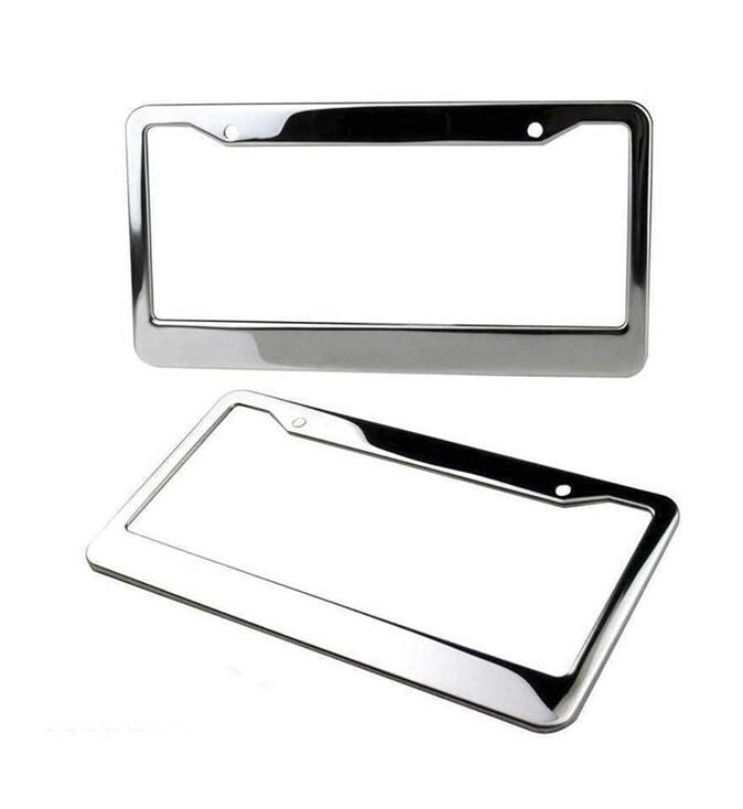 2-piece car license plate frame cover cap rear boot trunk chrome plating for Cadillac