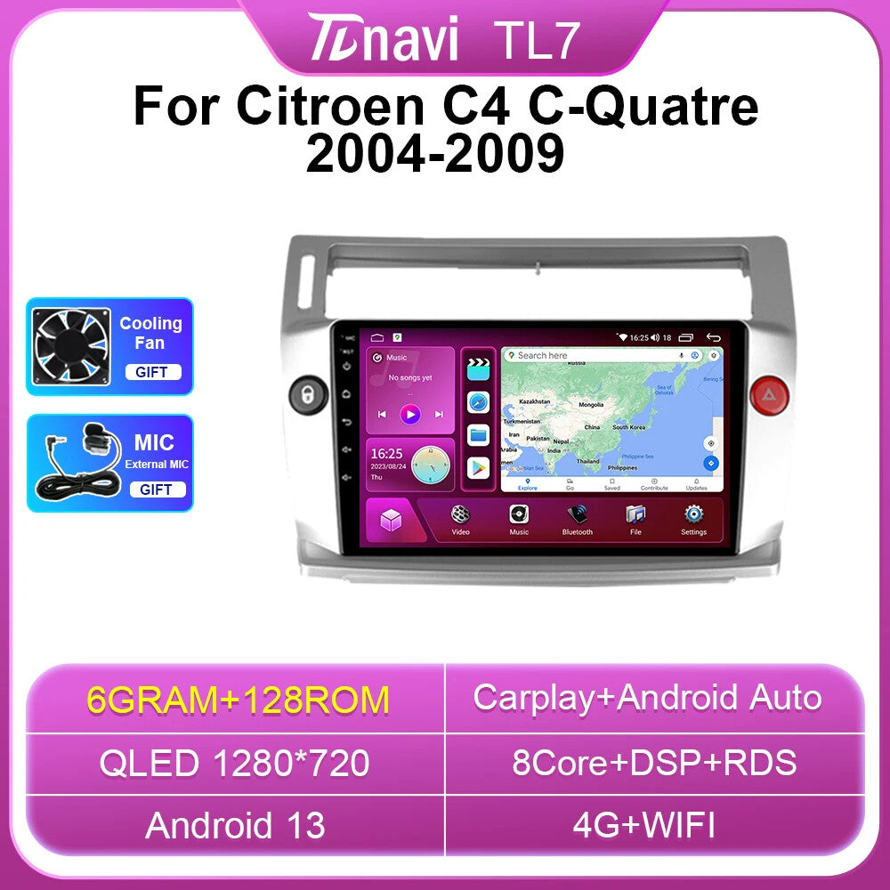 Car Radio Screen for Citroen for C4 C-Triomphe C-Quatre 2004-2009 GPS Video Player