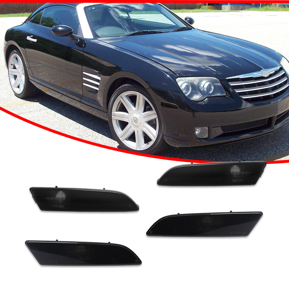 Smoke front and rear bumper housing kit for 04-08 for Chrysler Crossfire SideMarker lights