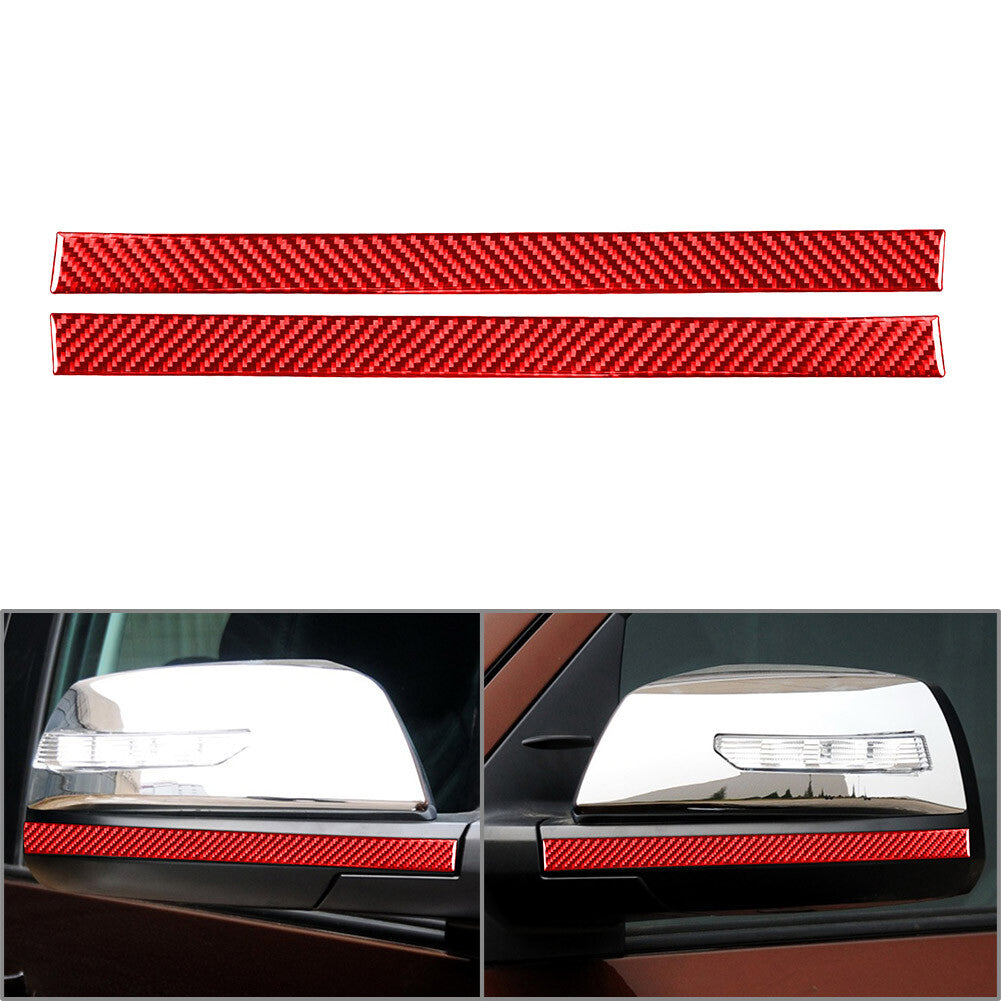 Carbon Fiber Rearview Mirror Anti-Scratch Strip Trim for Toyota Tundra 2014-21