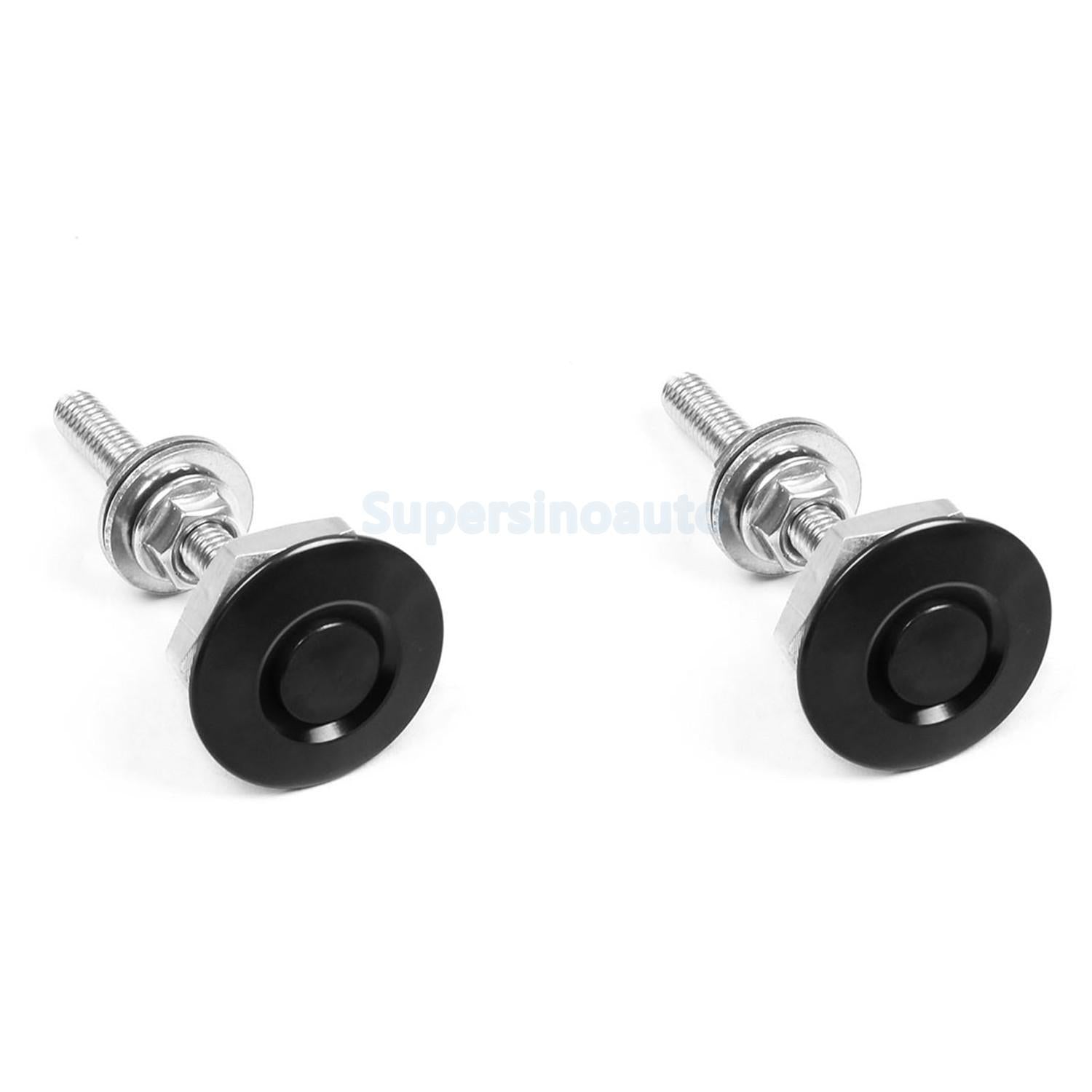 2PC Aluminum Bumper Quick Release Fastener for Car Trunk Fender Hatch Lid Black