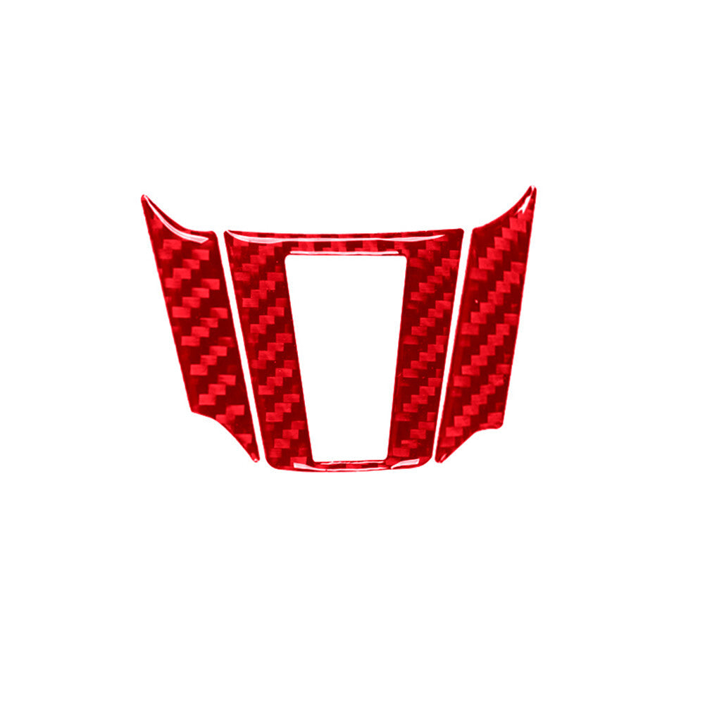 for Jaguar XF 2009-2011 Steering Wheel Decor Panel Trim Cover Carbon Fiber Red