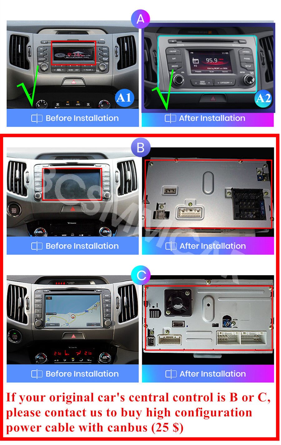 9.7in Car Video Player Touch Screen GPS Bluetooth Fit for KIA Sportage 2010-2016