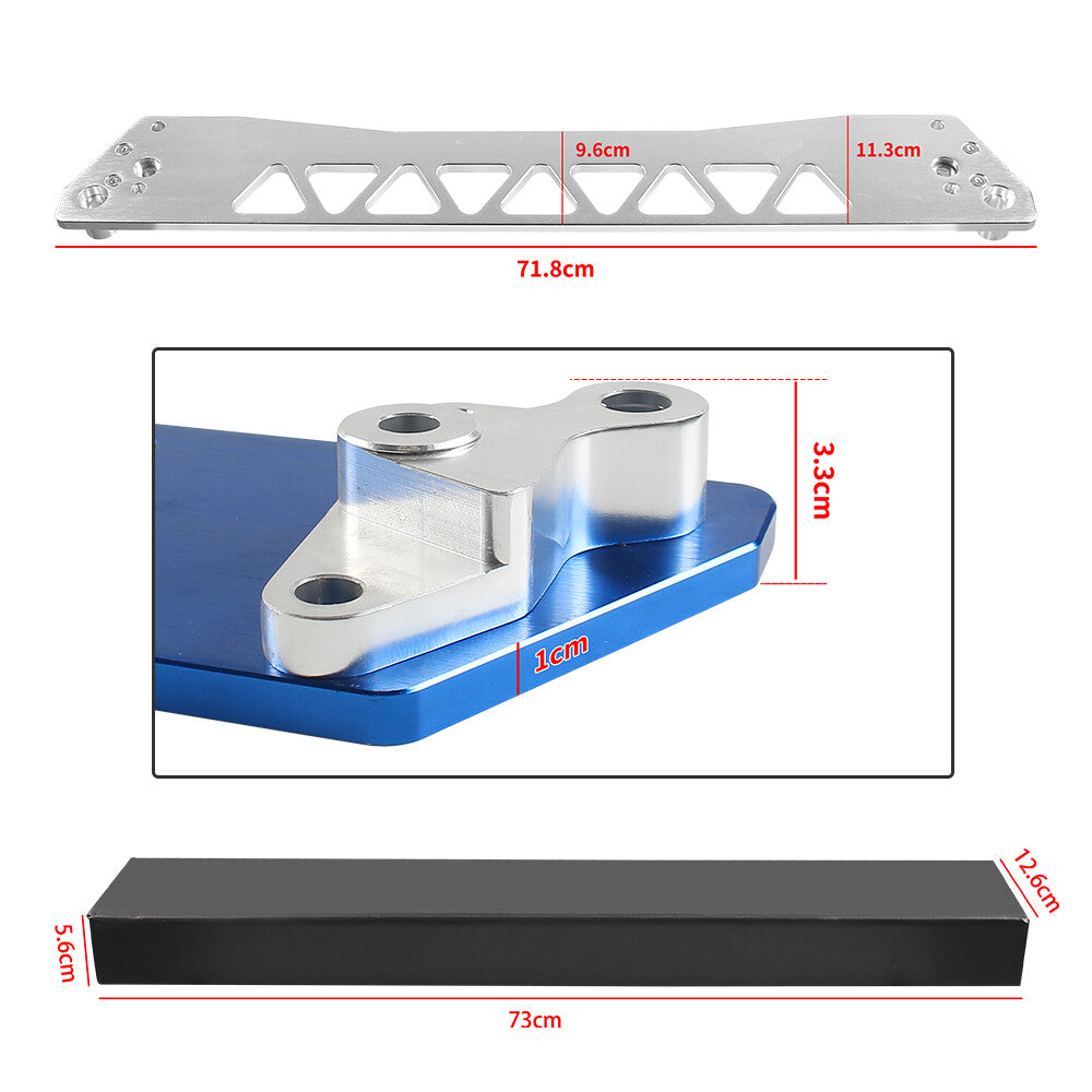 Billet Rear Lower Subframe Brace Tie Bar for 1996-2000 for Honda for Civic EG Silver