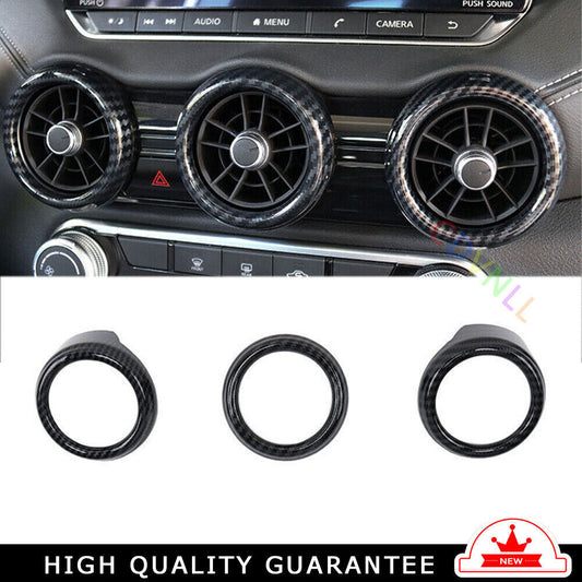Middle Air Outlet Vent Cover Trim 3 for Nissan Sylphy Sentra 20-22 Carbon Fiber