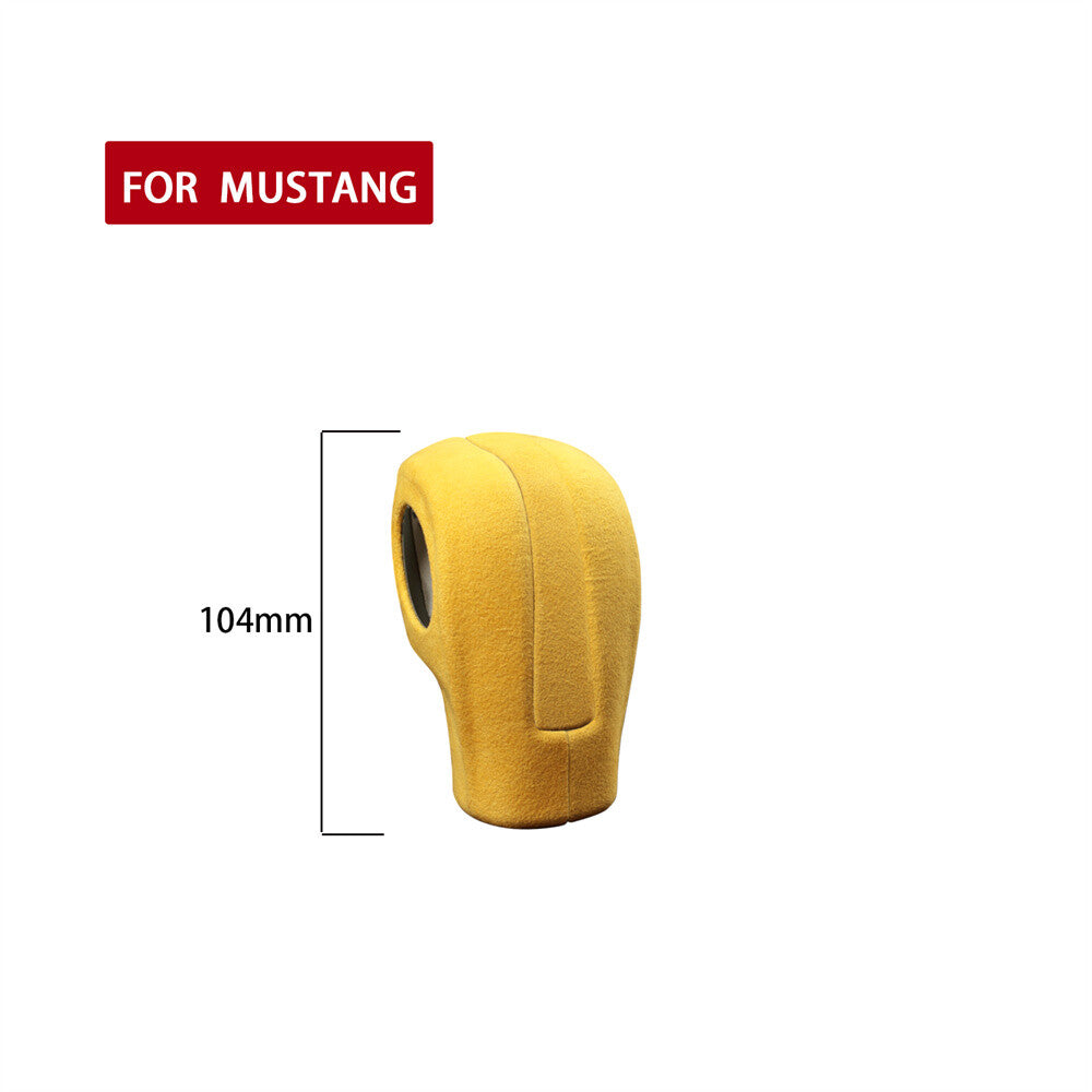 for Ford for Mustang 2009-13 Interior Gear Shift Knob Cover Accessories Suede Yellow
