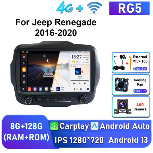 Android for Jeep Renegade 2016-2020 CarPlay Car Radio Auto Multimedia Player GPS