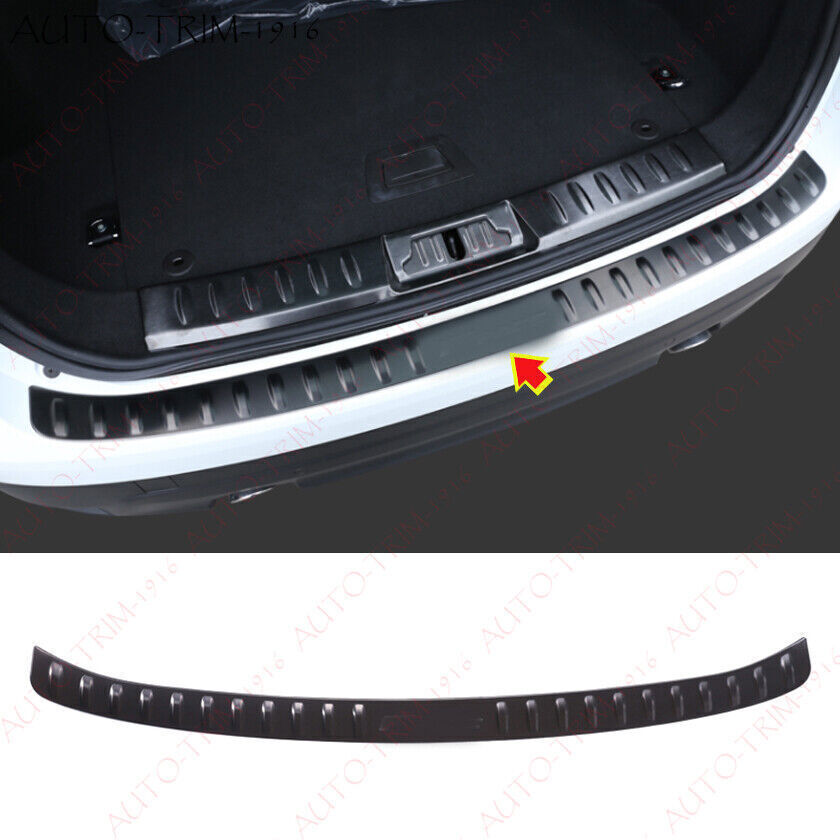 1P Black Rear Bumper Sill Plate Cover Protector Trim for Jaguar F-Pace 2019-2023