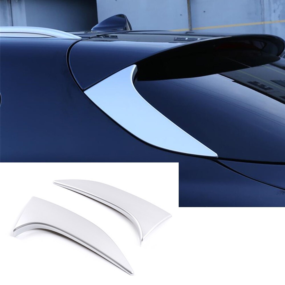 2¡Á Silver ABS Rear Tailgate Triangle Panel Trim for Alfa Romeo for Stelvio 2017-2020