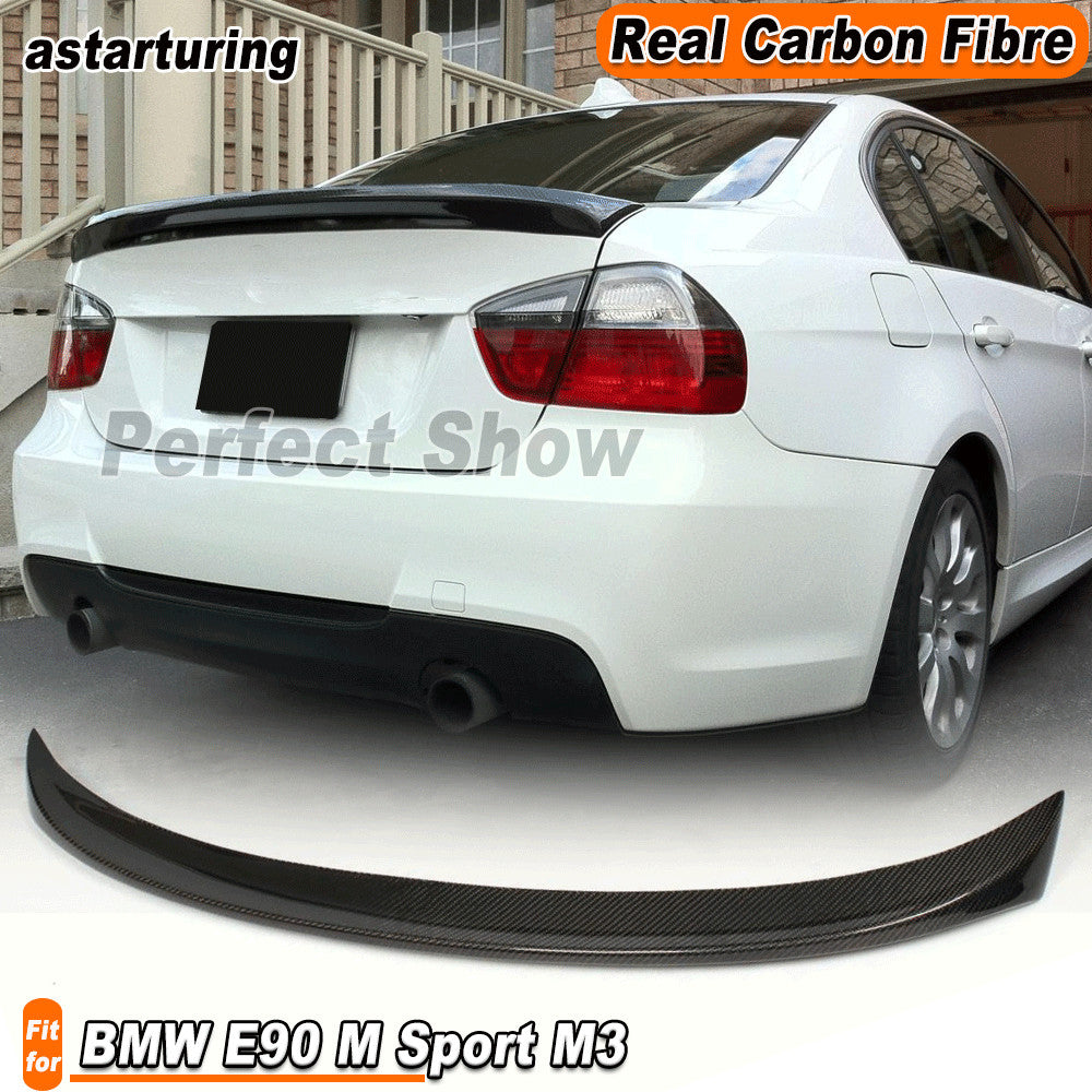 for BMW 3Series E90 320i M3 2005-12 REAL Carbon Rear Trunk Spoiler Boot Wing Lip