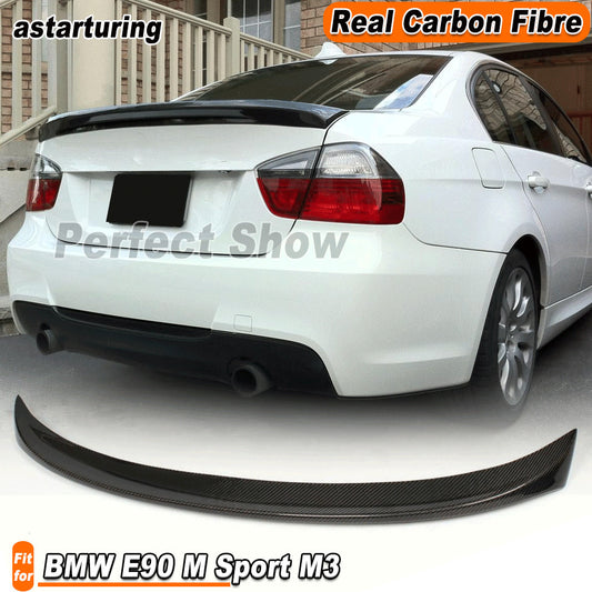 for BMW 3Series E90 320i M3 2005-12 REAL Carbon Rear Trunk Spoiler Boot Wing Lip