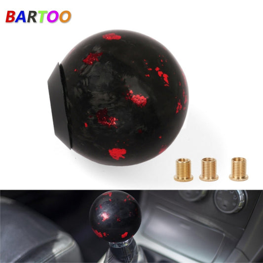 Universal Forged Carbon Fiber Ball Round Manual MT Car Gear Shift Knob Shifter