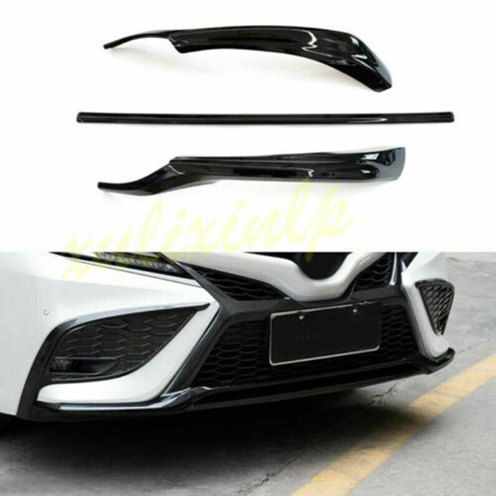 For 2021-2023 for Toyota for Camry SE XSE Piano Black Front Bumper Moulding Cover Trim