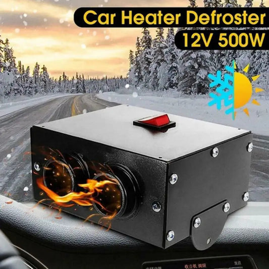 12V 500W Car Windshield Heater Defroster 2 Hole Portable Fast Heating Warmer Fan