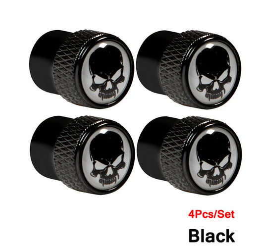 Car tire valve cover rod air dust cover dustproof white black crown suitable  for ford  4-piece set