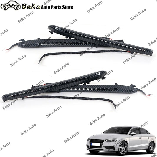 4-piece set of carbon fiber door LED light cover trim for Audi A3 S3 8V 2014-2019