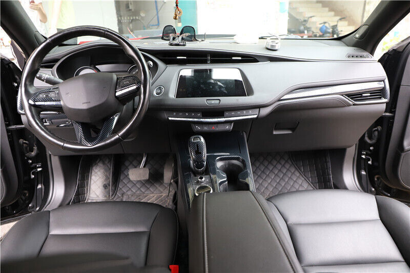 for Cadillac XT4 2018-2023 Carbon Fiber Interior Decor Accessories Kit Cover set