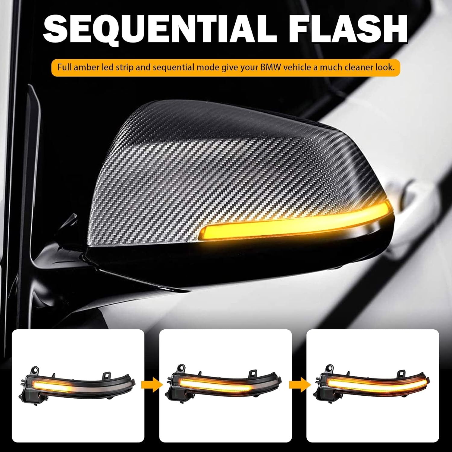 Smoked Turn Signal Lamp LED Side Mirror Light for BMW 4 3 2 1 Series F20 F30 F35