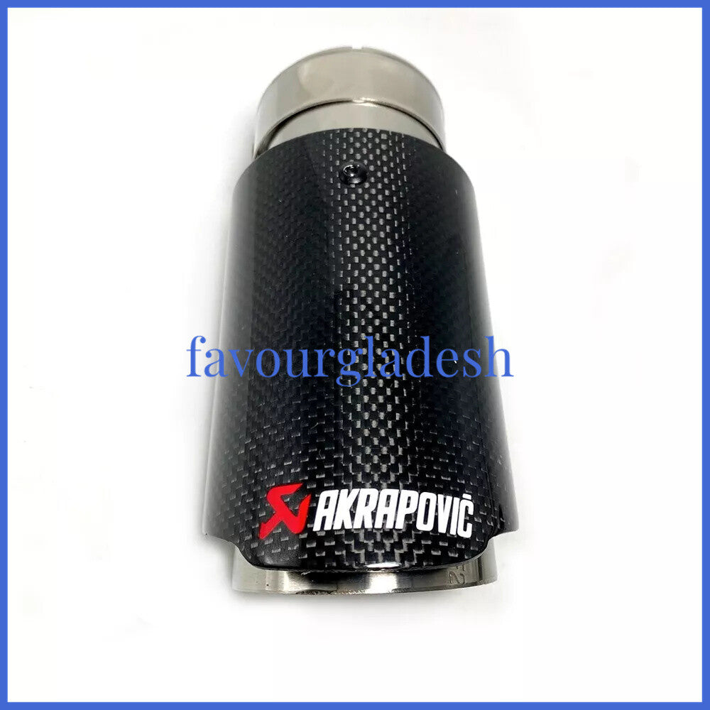 1 X IN 2.5 63MM OUT: 3.5 89MM Akrapovic Glossy Carbon Fiber Pipe Exhaust Tip