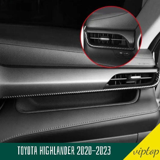Carbon Fiber ABS Center Console Dashboard Strip Trim for Toyota Highlander 20-23
