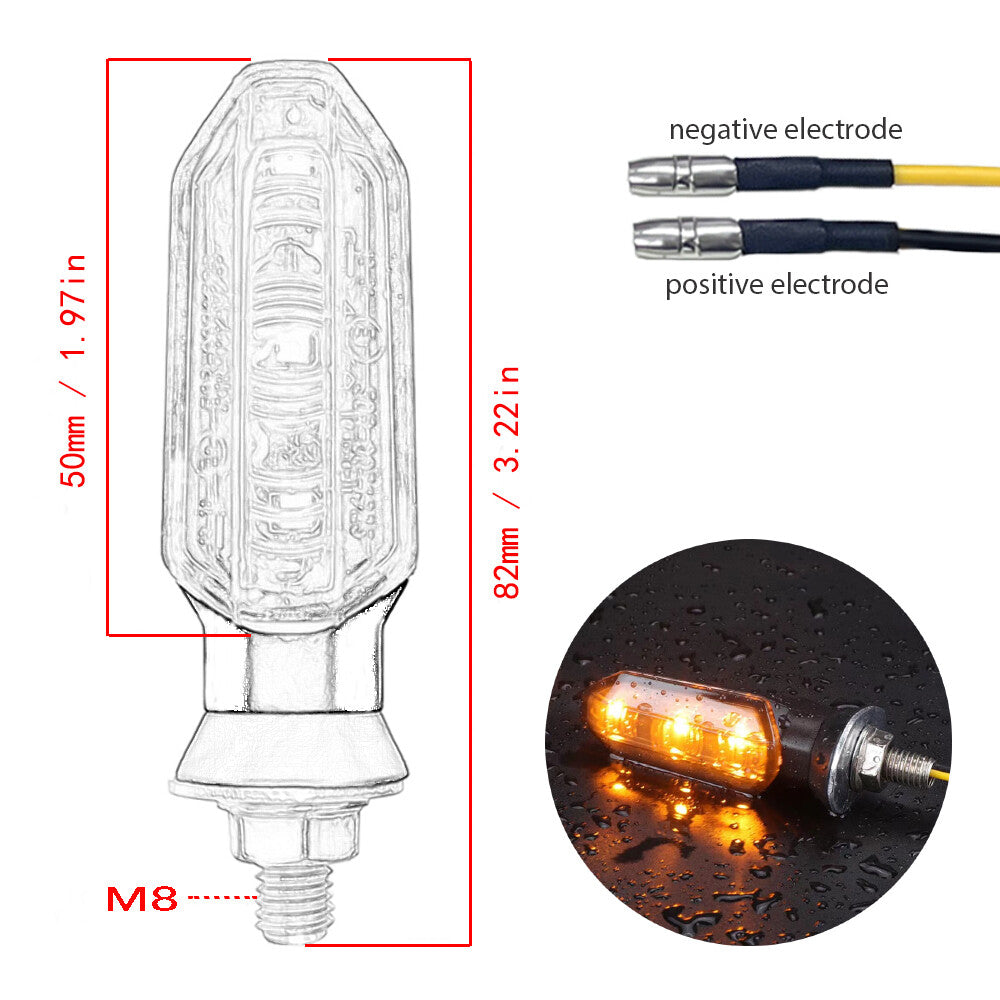 4xMotorcycle LED Turn Signal Light Indicator Lamp for Honda for Yamaha for Harley 12V