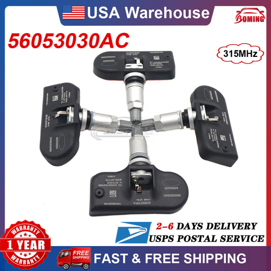 4PCS TIRE PRESSURE SENSOR TPMS 56053030AC Fit for Chrysler for Dodge for Jeep 56053030AB