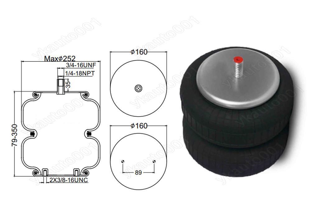 2X For Firestone W01-358-6927 Goodyear2B9-218 Air Suspension Spring Bag Assembly