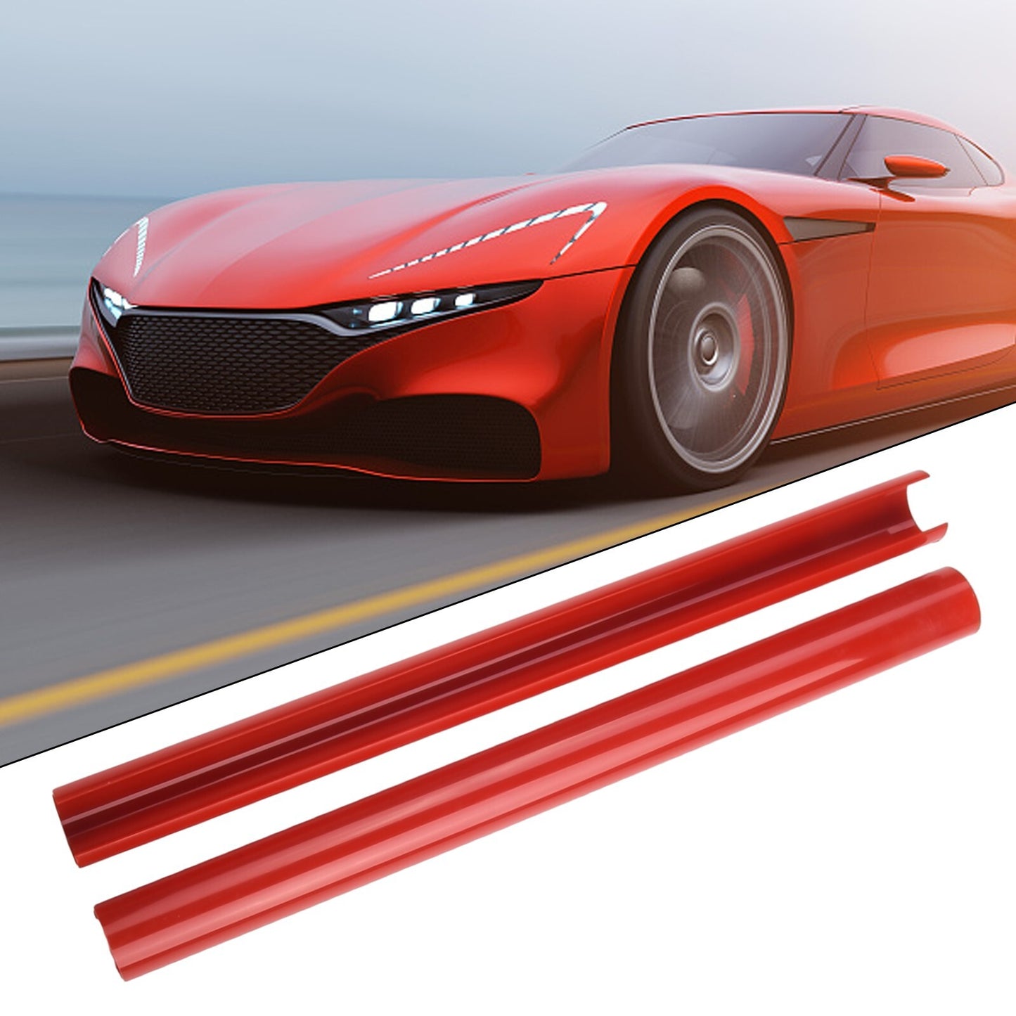 Grill Bar V Brace/For F30 F31 F32 Front Grille Trim Strip Cover Red 2PCS