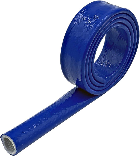 1/2 inch 3/5 inch 3/4 inch Thermo Armor Silicone Coated Fiberglass Fireproof Cover 10 ft Blue