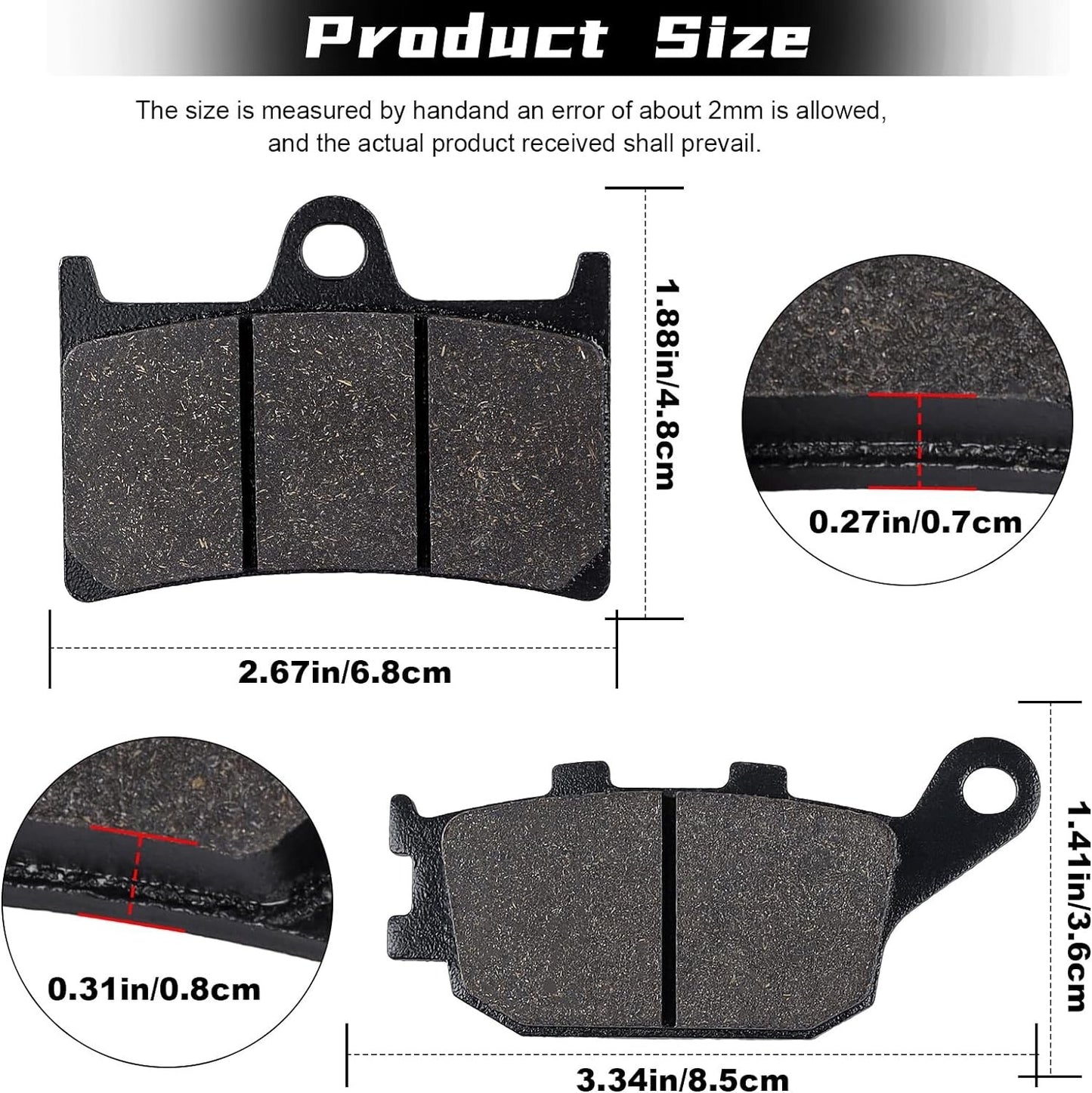 Brake Pads FOR YamahaYZF600R XSR900 XSR700 MT07 MT-07 A Tracer 700 MT09 MT-09
