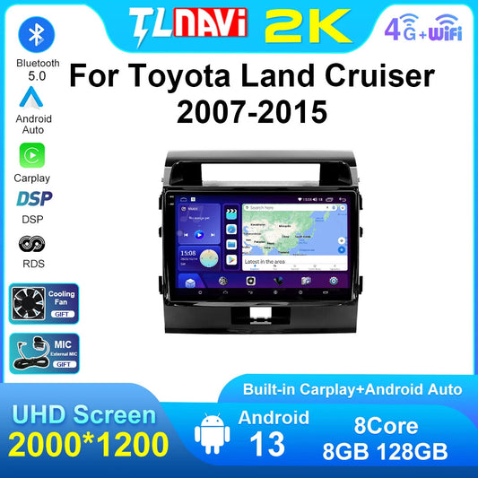 for Toyota for Land Cruiser 2007-2015 CarPlay Car Radio Stereo Player Screen GPS DSP