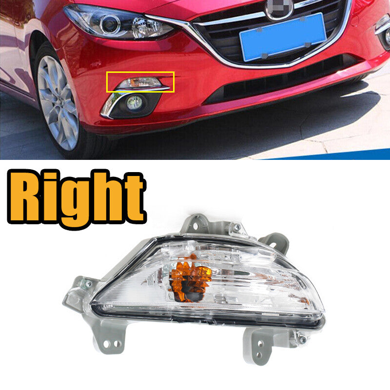 The right front bumper turn signal light applies to 2014-2016 for Mazda 3 axle models.