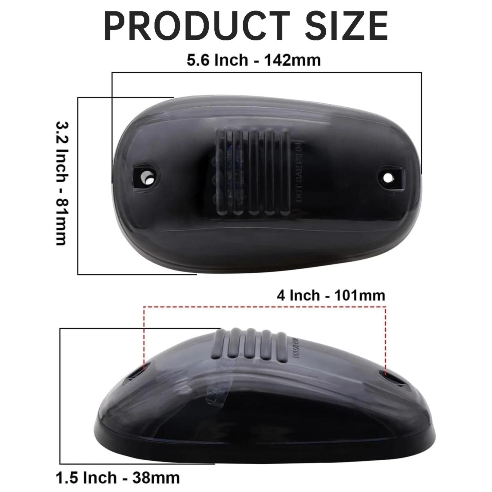 5-Pack Truck/SUV White/Amber Smoked Lens LED Cab Roof Marking Daytime Lights