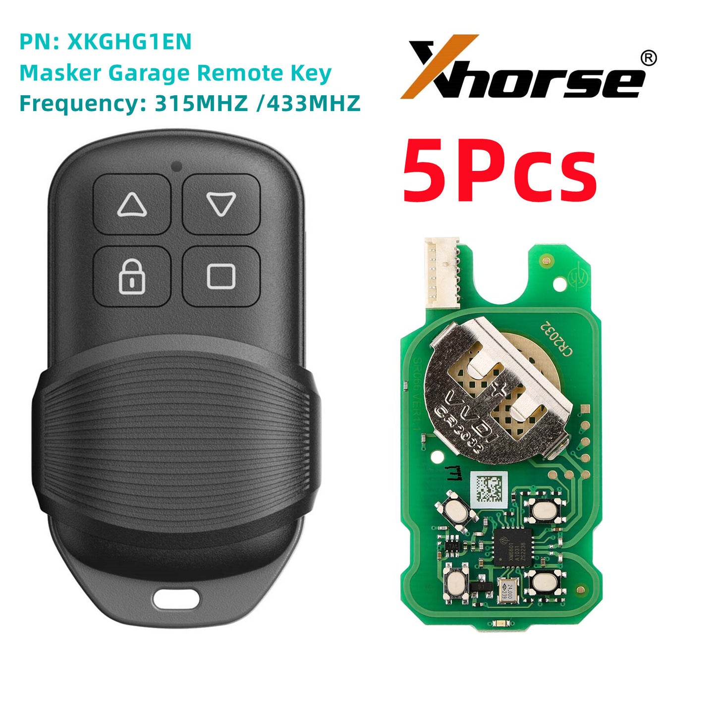 5x XKGHG1EN Wire Masker Carage Remote Key 315MHZ/433MHZ For KEY TOOL PLUS
