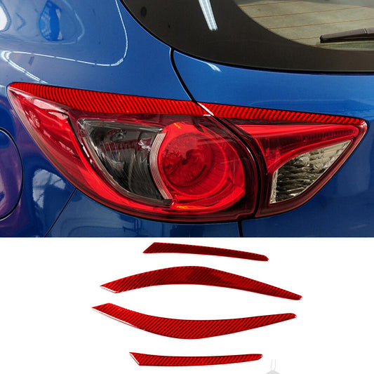 Red Carbon Fiber Rear Taillight Eyelids Eyebrow Cover for Mazda CX-5 CX5 2012-17