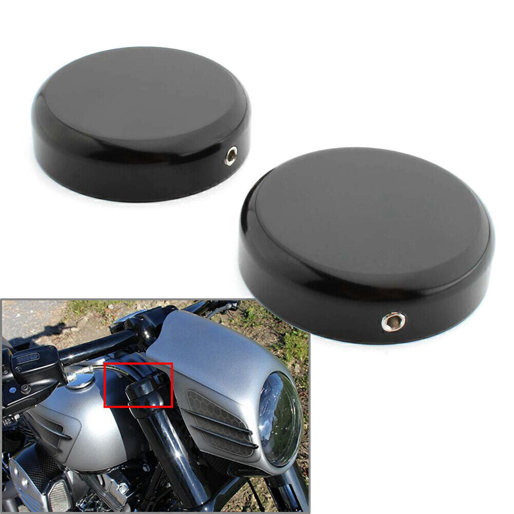 for HARLEY SOFTAIL STREET BOB 2018-2020 FXBB Model Gloss Black Upper Fork Caps