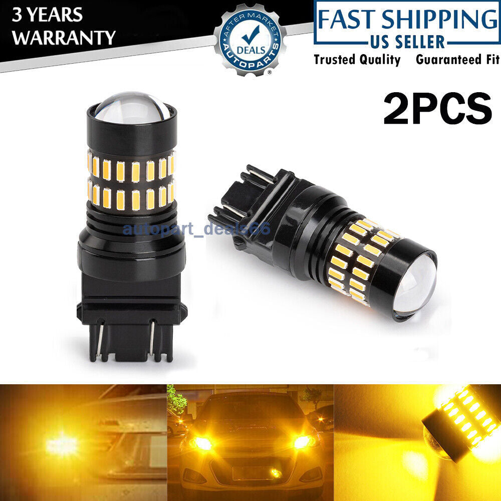 2X LED Turn Signal Light Bulbs Anti Hyper Flash Amber for 3157 3156 3057 4157