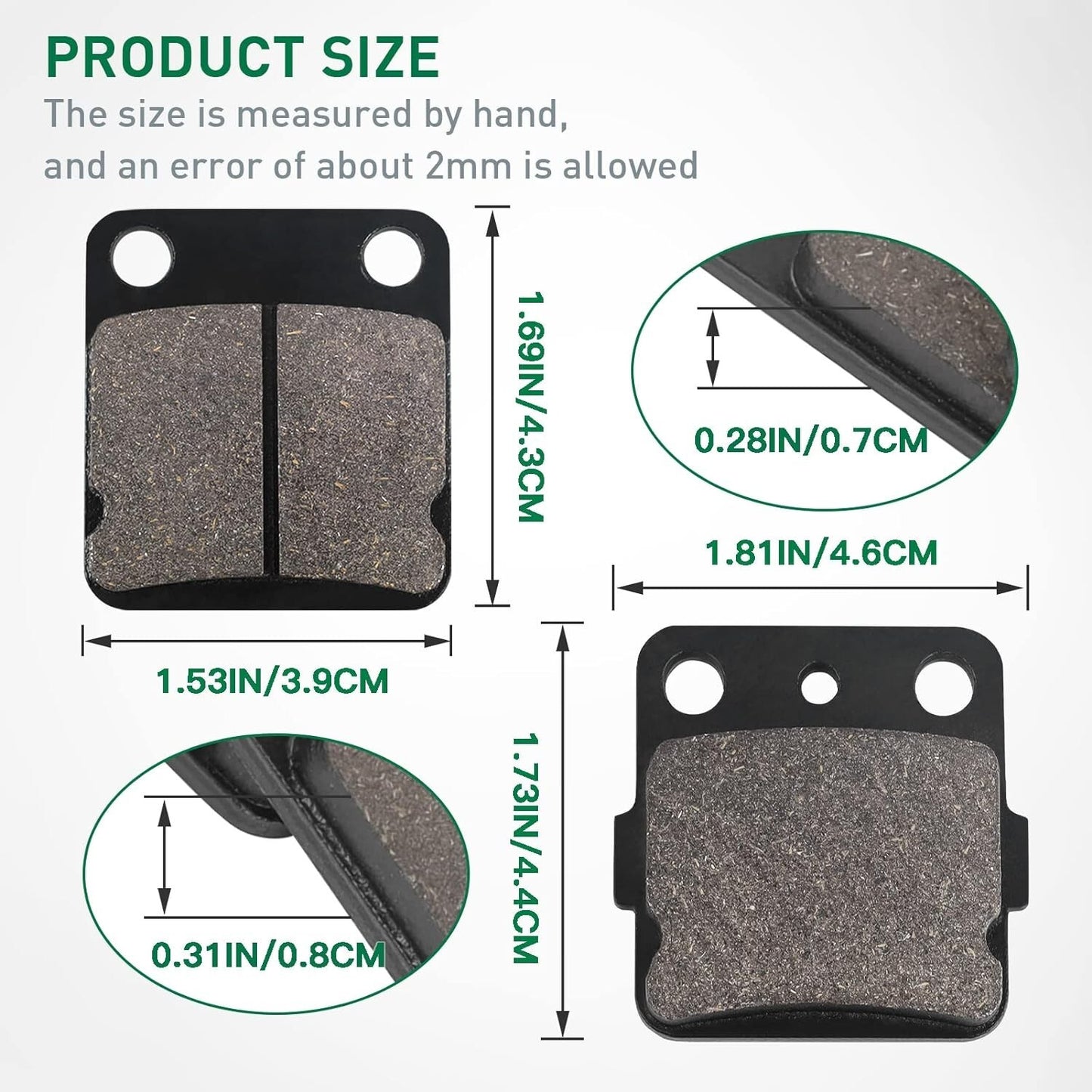 Brake Pads for Yamaha YFM Warrior350 1989-2004/Raptor125 2011-14/YFS 200 Blaster