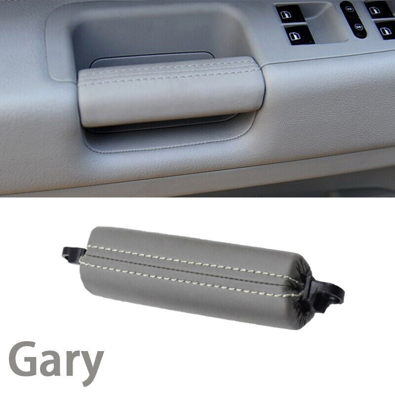 Left Hand Interior Door Driver Leather Pull Handle Gray for VW Touareg 2003-2010