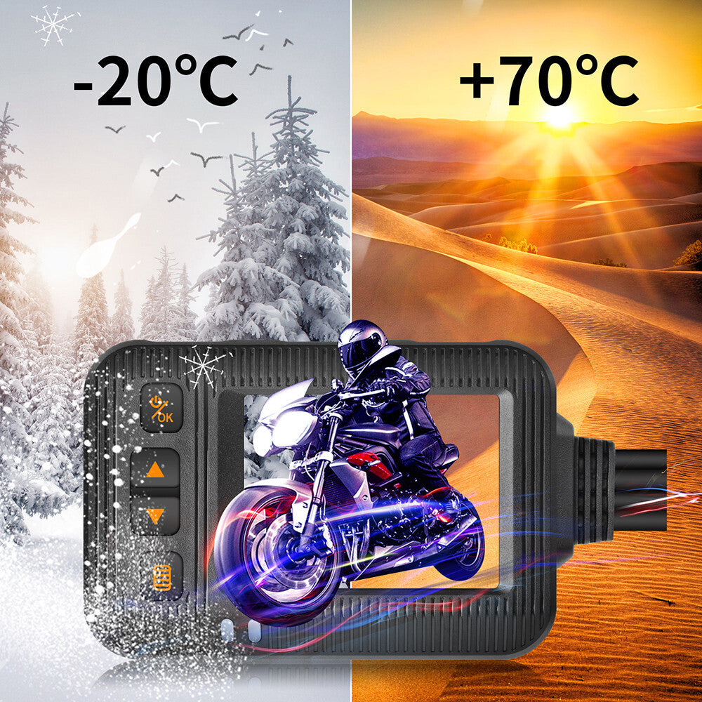 Dash Cam Motorcycle DVR Front Rear View Dual Camera Video Recorder Waterproof