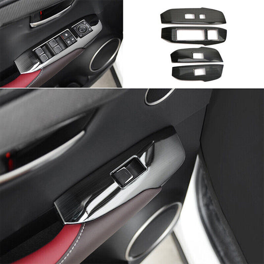 for Lexus NX200t 300h 2015-2021 Black Steel Window Lift Switch Button Panel Trim