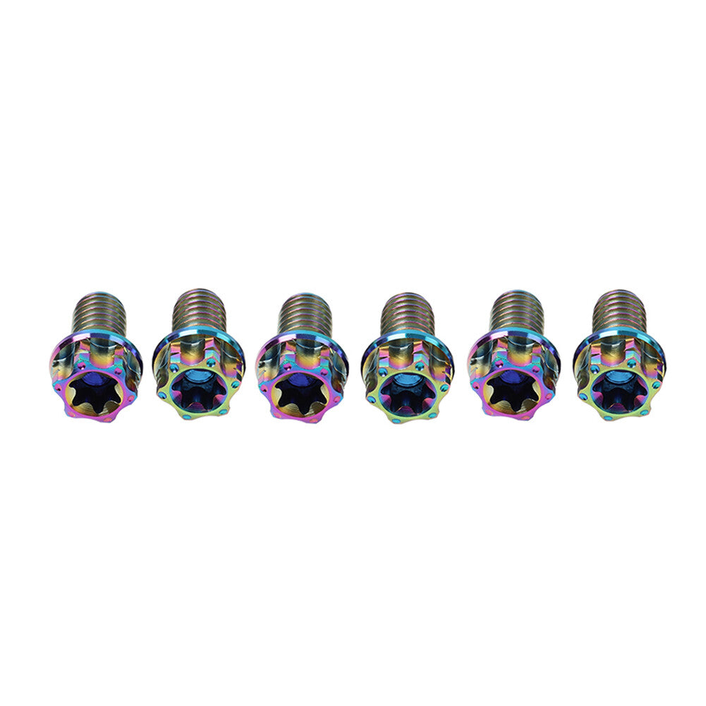 6pcs Bolts Torx Head Flange Screws M6x40mm For Motorcycle Bike Rainbow