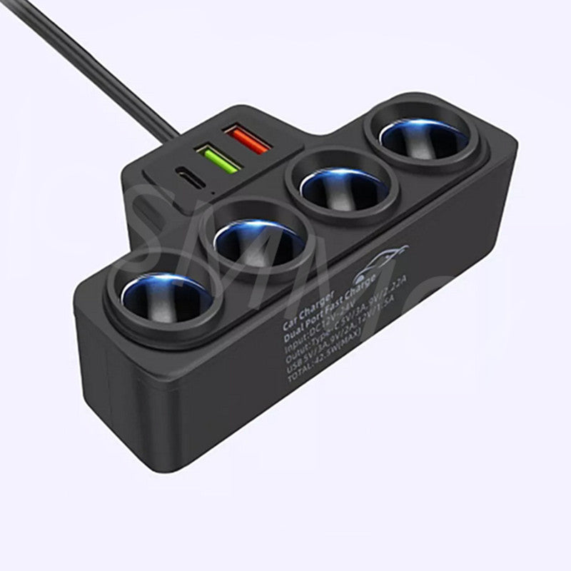 Cigarette Lighter Socket USB Charger Splitter Outlet Power Adapter For Car Boat