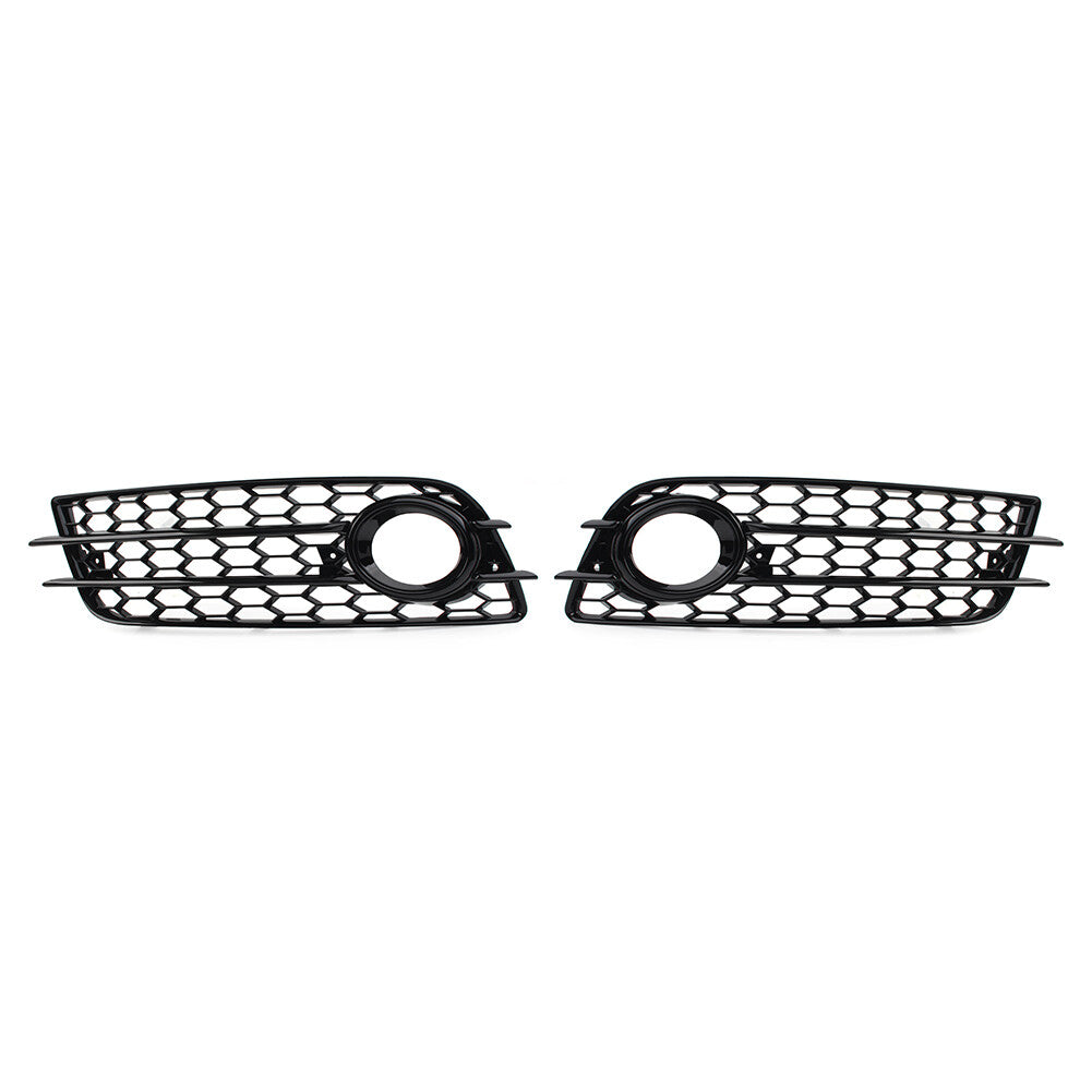 for Audi A4 B8 S4 08-12 Front Bumper Fog Light Grille Honeycomb Mesh Cover Black