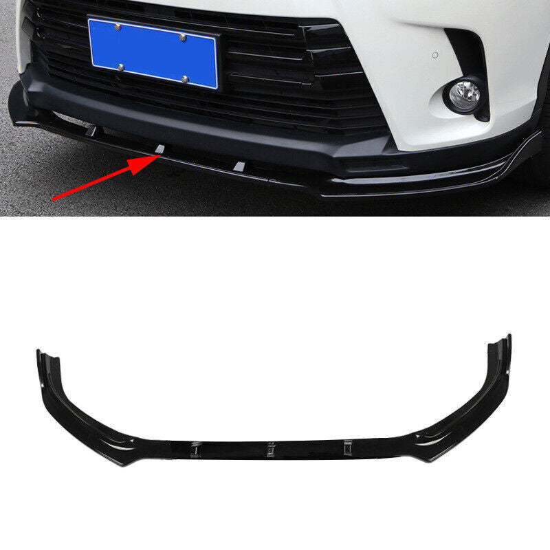 Bumper Lip Spoiler Bodykit Refit for Toyota Highlander 17-19 Gloss Black Front