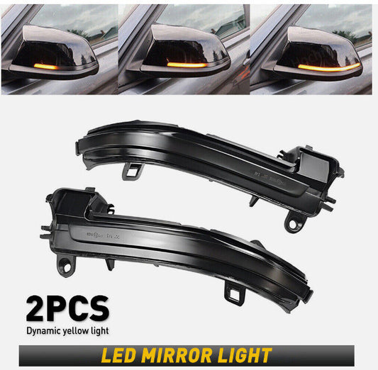 2PCS moked Turn Signal Lamp LED Side Mirror Light for BMW 4 3 2 1 Series F35 F30