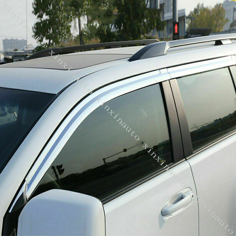 For Prado FJ150 LC150 2010-2021 ABS Chrome Car Window Visor Sun Rain Guard Vents