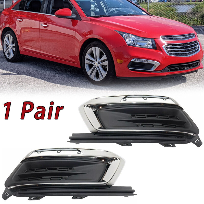 2PCS Fog Light Cover For 2015 for Chevrolet for Cruze 16 for Cruze Limited Sedan Black Front