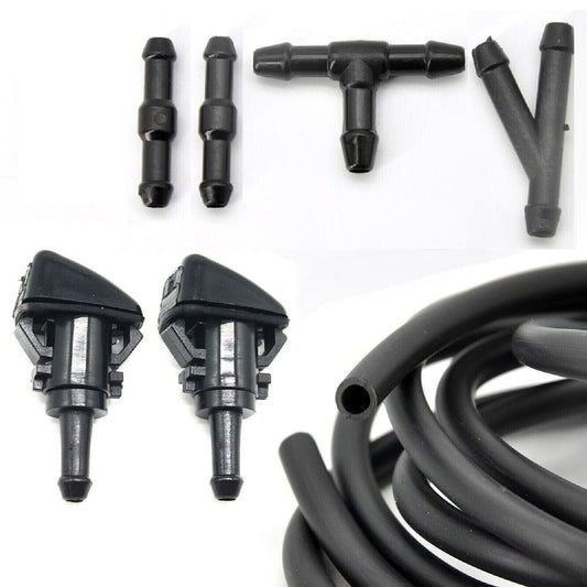 Universal Car Windshield Wiper Washer Squirter Nozzle Spray Jet Kit Fluid Hose