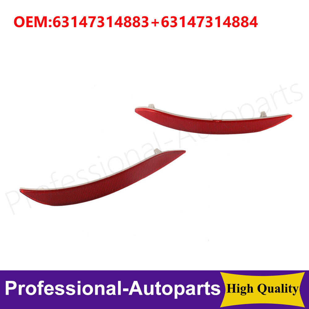 One pair of red rear bumper reflectors for BMW E84 X1 2013 2014 2015